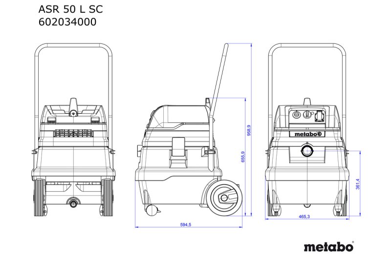 METABO ASR 50 L SC mnohoúčelový průmyslový vysavač 60203400