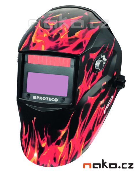 PROTECO P800E-F svářecí samostmívací kukla s motivem PLAMENY Obrázek