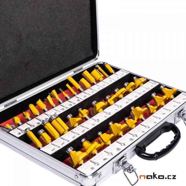 STAVTOOL P11141 sada stopkových fréz HM do horní frézky, 8mm - 35 ks Obrázek