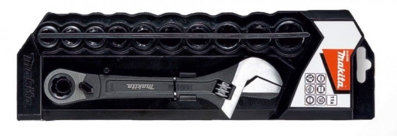 MAKITA B-65458 stavitelný klíč s ráčnou + 10* hlavice 10-19mm, 200mm, na matice 0-32mm Obrázek