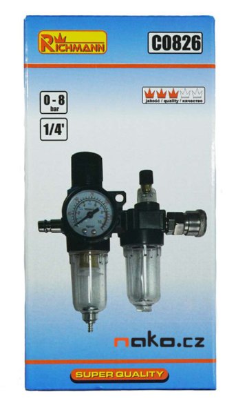 RICHMANN PC0826 regulátor tlaku s filtrem manometrem a přimazávačem vzduchu