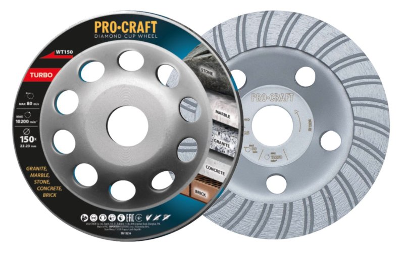 PROCRAFT WT150 diamantový brusný kotouč Turbo na kámen, žulu, beton, cihly