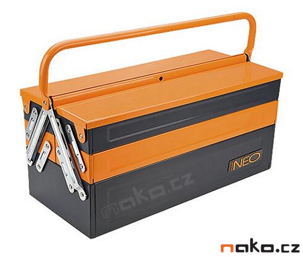NEO TOOLS kufr na nářadí 450mm plechový rozkládací 84-100