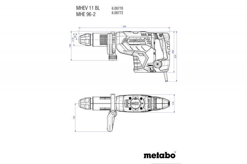 METABO MHEV 11 BL sekací (bourací) kladivo SDSmax 600770500