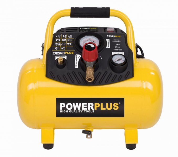 POWERPLUS POWX1723 bezolejový kompresor 12l Obrázek