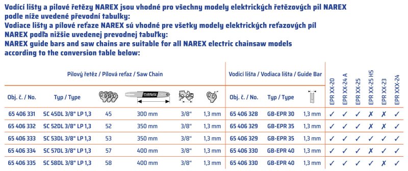 NAREX Pilový řetěz SC45DL 3/8" Obrázek