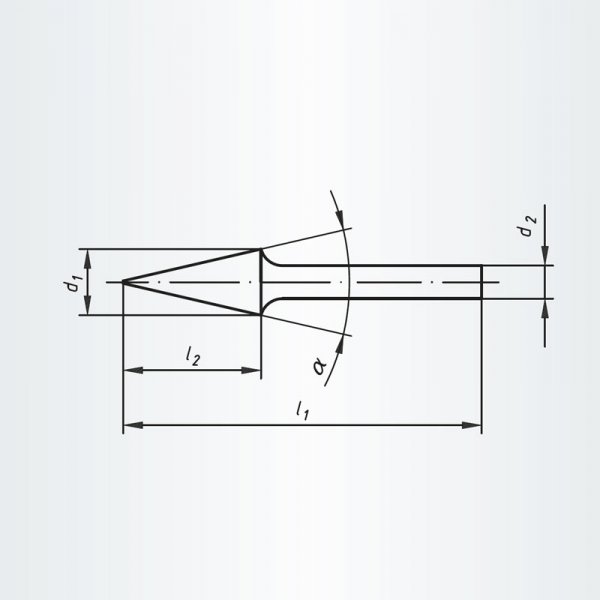 RHODIUS špičatá tvrdokovová fréza HF M 9,6x16x6,0x64 Z7 ALPHA 304399 Obrázek