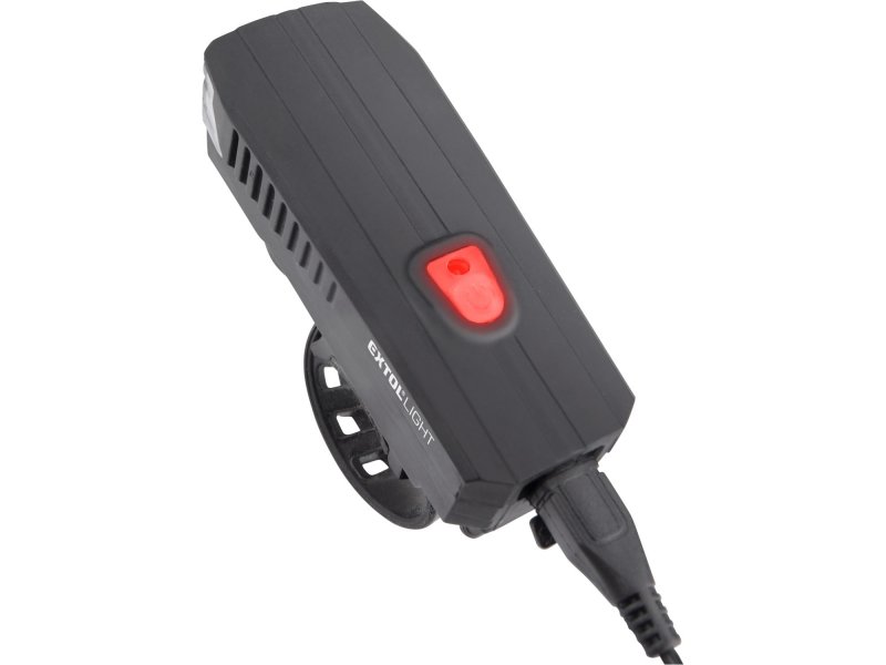EXTOL LIGHT 43137 LED nabíjecí světlo na kolo s klaksonem, 350lm,USB,5W,3.7V,LiIon 1,2Ah Obrázek