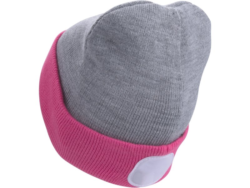 EXTOL LIGHT 43197 čepice s čelovkou 45lm nabíjecí USB univerzální velikost ŠEDÁ/RŮŽOVÁ Obrázek