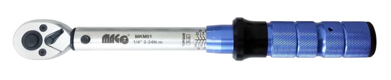 MAGG MKM01 momentový klíč 2-24 Nm 1/4" pro jízdní kola + 13 hlavic a prodloužení Obrázek