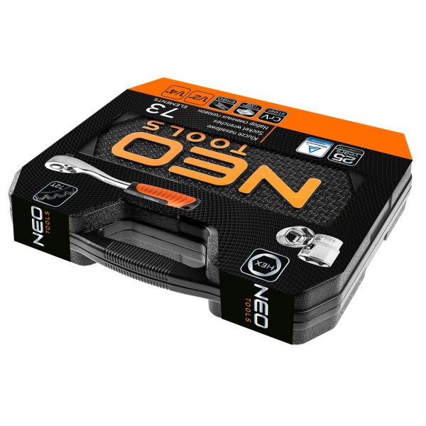 NEO TOOLS gola sada 1/4"+1/2" 73 dílů 08-673 Obrázek