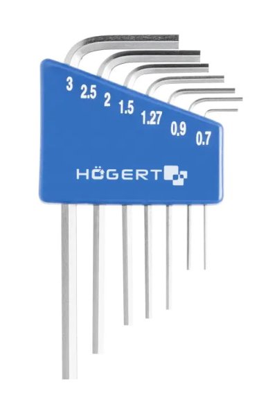 HOGERT HT1W800 sada mini imbus klíčů 0,71 - 3mm 7 dílná CrV