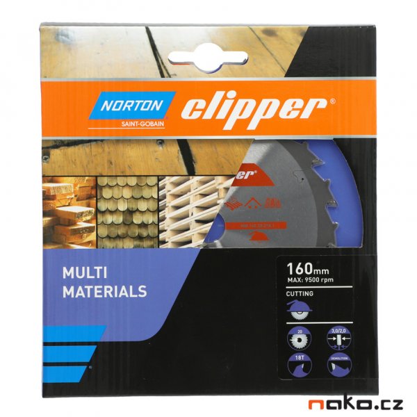 NORTON clipper 160x20mm 18z DEMOLITION pilový kotouč na dřevo s hřebíky 70184608128 Obrázek