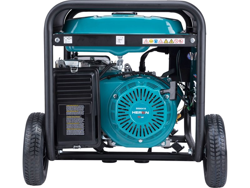 HERON 8896418 benzínová třífázová elektrocentrála 6,8kW s podvozkem Obrázek