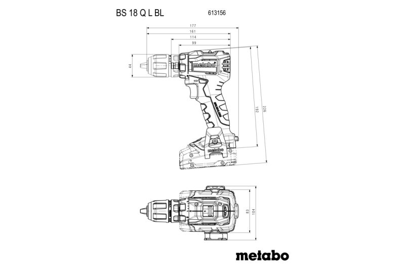 Metabo BS 18 L BL Q bezuhlíková aku vrtačka bez akumulátoru 613156840 metaBOX 145 Obrázek