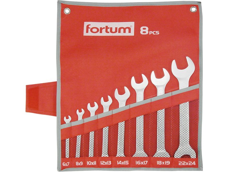 FORTUM 4730104 sada plochých klíčů, 8ks, 6-24mm