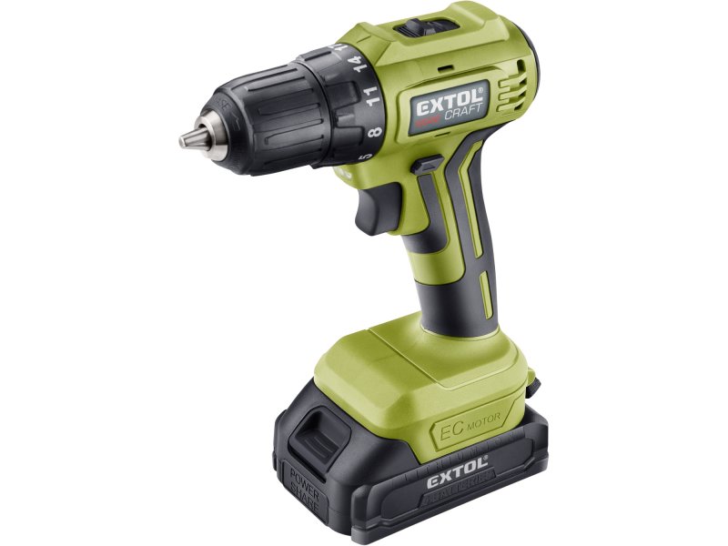 EXTOL CRAFT 402450 bezuhlíkový aku vrtací šroubovák BRUSHLESS 20V LiIon 2x2Ah Obrázek
