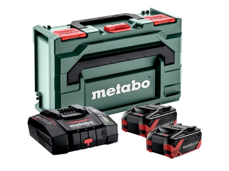 METABO sada 2x LiHDX 8,0 Ah ASC 290 + metaBOX 145