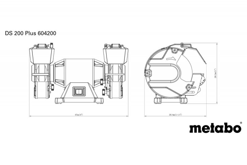 METABO DS 200 Plus stolní dvoukotoučová bruska 600W 200mm 604200000