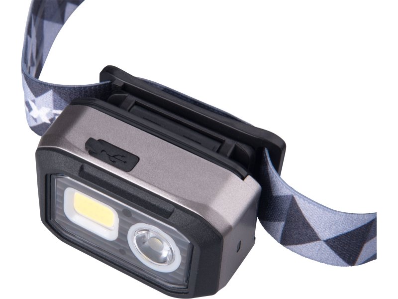 EXTOL LIGHT 43185 čelovka 500lm, Dual Power LiIon / AAA, USB, IR čidlo, OSRAM LED+COB LED Obrázek