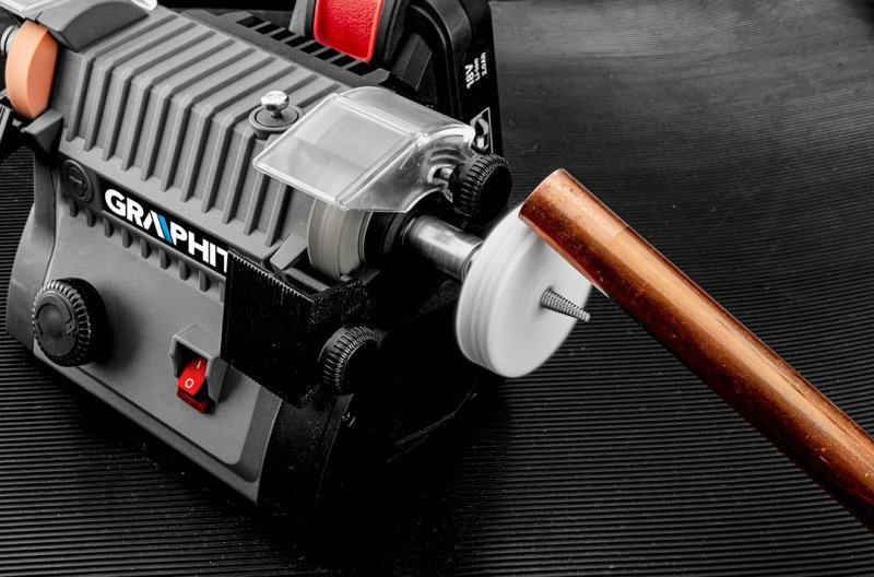 GRAPHITE ENERGY+ 58G095 aku stolní mini kotoučová bruska s ohebou hřídelí, bez aku Obrázek