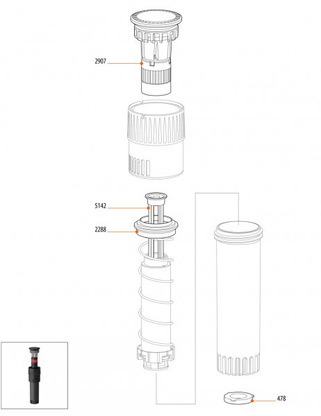 CLABER 90230 výsuvný mikrozavlažovač COLIBRI 90° Obrázek