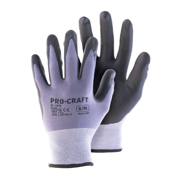 PROCRAFT GL-10T8 pracovní rukavice dotykové máčené v nitrilu vel. M
