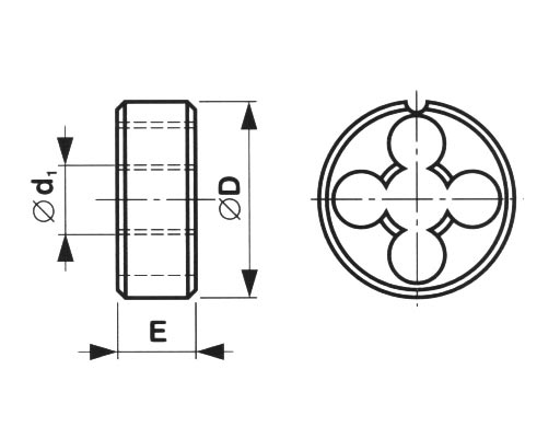 Závitová kruhová čelist 223210 M2,5 /210 205 / NO/CS, 6g Obrázek