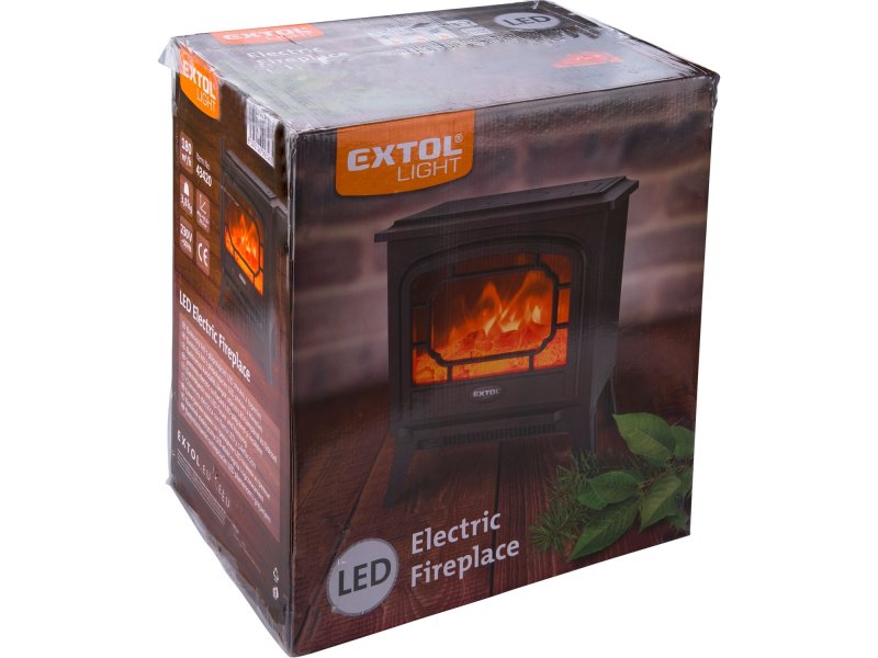 EXTOL LIGHT 43421 elektrický přímotop KRB s LED plápolajícím ohněm, 1800W