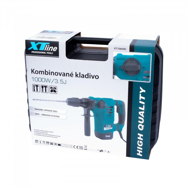 XTline XT106040 kombinované vrtací a sekací kladivo SDS+ 1000W 3,5J Obrázek