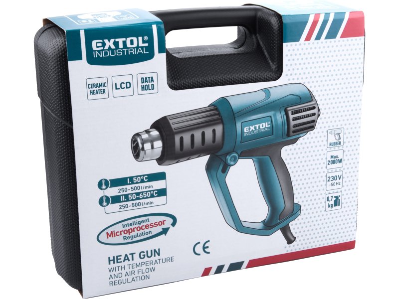 EXTOL INDUSTRIAL 8794800 pistole horkovzdušná s plynulou regulací 2000W Obrázek