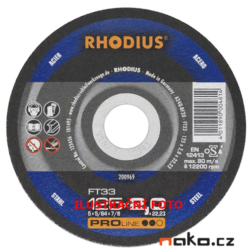RHODIUS 180x2.0 FT33 PROline řezný kotouč na ocel