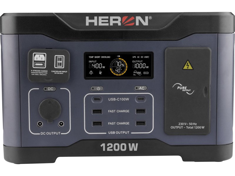 HERON 8896801 nabíjecí a napájecí aku stanice 1200 W, 921 Wh LiFePo4 Obrázek