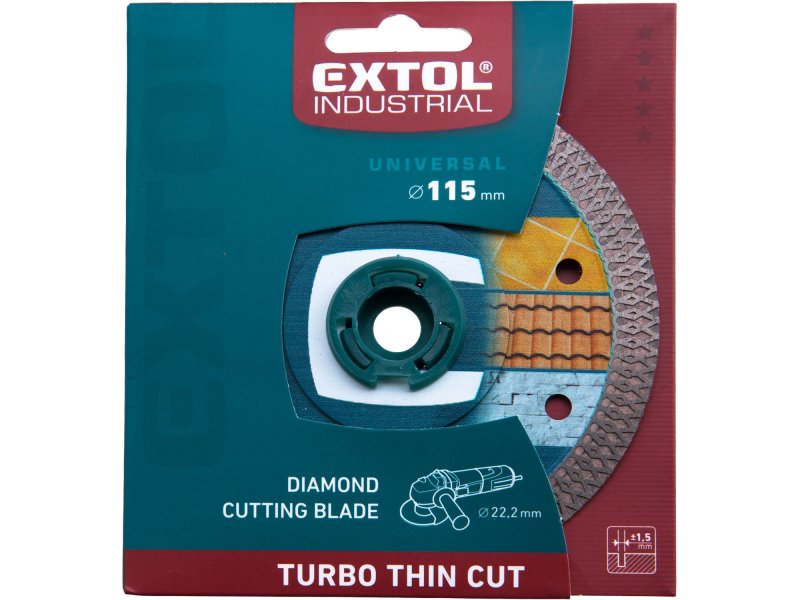 EXTOL INDUSTRIAL 8703041 kotouč diamantový 115x1,5mm řezný tenký turbo Thin Cut na dlažbu Obrázek