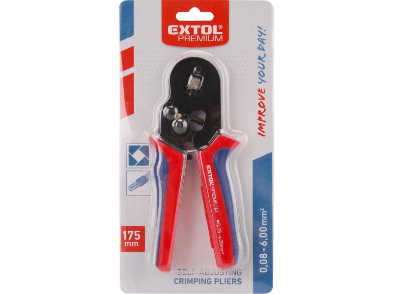 EXTOL PREMIUM 8831132 kleště lisovací na dutinky, 0,2-6,0mm2, čtyřhranné Obrázek