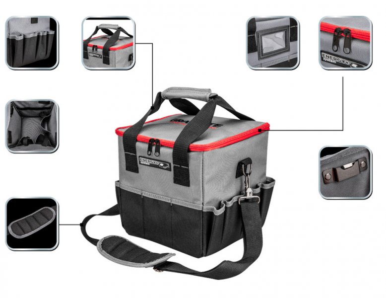 GRAPHITE ENERGY+ 58G016 aku vrtačka, svítilna, nabíječka, akumulátor 18V LiIon 2Ah, brašna Obrázek