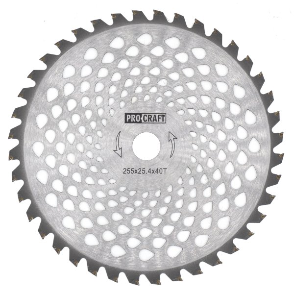 PROCRAFT H/P-40T nůž křovinořezu (kotouč) (D255*25.4) 40T karbid wolframu