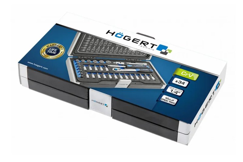 HOGERT HT1R464 gola sada 1/4" 34ks Obrázek