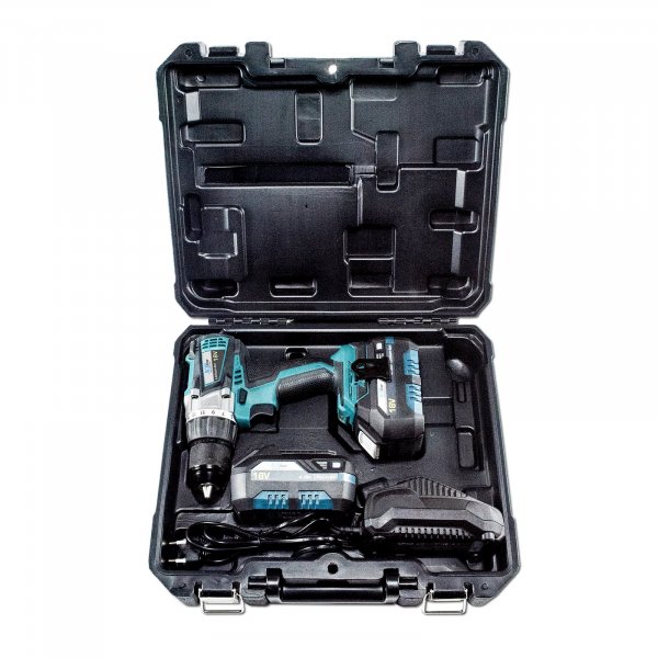 XTline XT102865 aku vrtačka příklepová 18V, 2x4,0Ah LiIon BRUSHLESS + kufr Obrázek