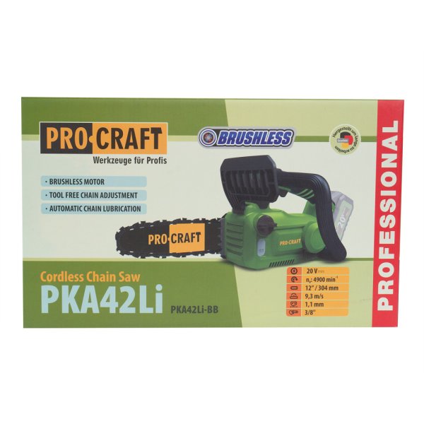 PROCRAFT PKA42Li bezuhlíková aku řetězová pila 30cm LiIon 20V, bez aku Obrázek