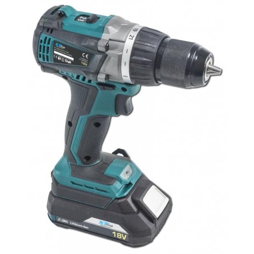 XTline XT102860 aku vrtačka příklepová 18V, 2x2,0Ah Li-ion BRUSHLESS + kufr Obrázek