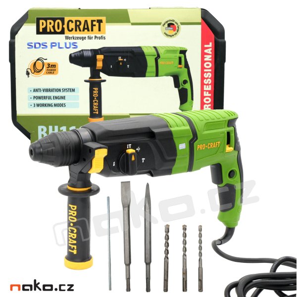 PROCRAFT BH1100 kombinované vrtací a sekací kladivo SDS+ 3,2J