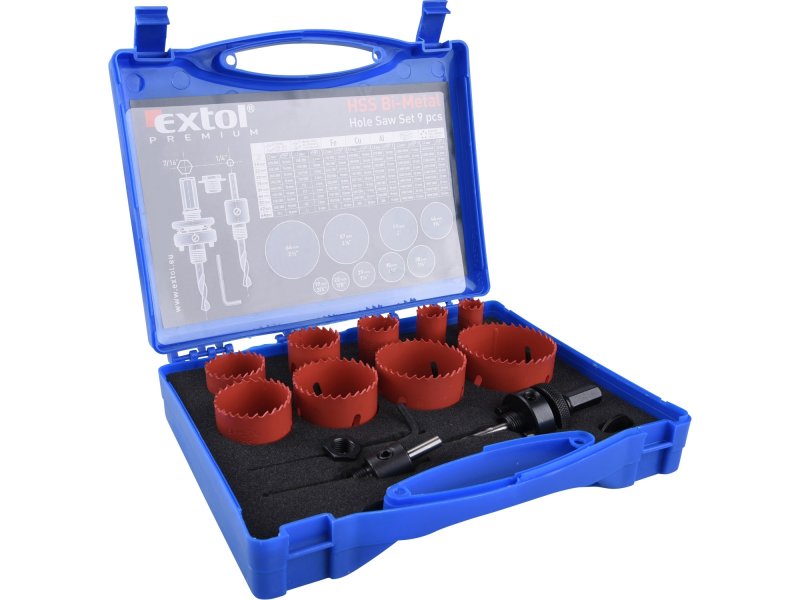 EXTOL PREMIUM 8801604 vrtáky korunkové, univerzální HSS, 19-64mm Obrázek