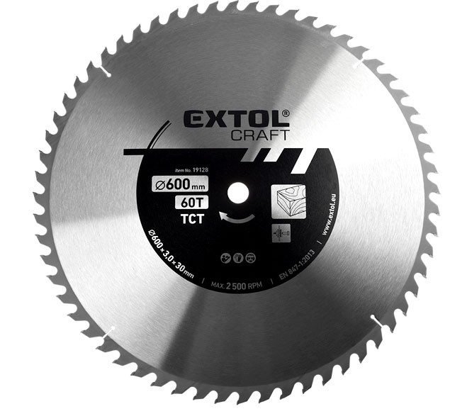EXTOL CRAFT 19128 kotouč pilový 600x3,0x30mm s SK plátky 60Z