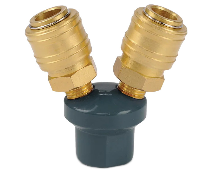 POWERPLUS POWAIR0257 rozbočka vzduchová dvojitá s rychlospojkami 1/4" Obrázek