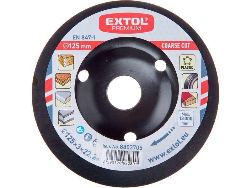 EXTOL PREMIUM 8803705 kotouč rašplový 125x3x22,2mm, hrubý sek Obrázek