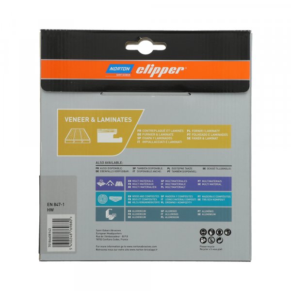 NORTON clipper 216x30mm 60z TCG pilový kotouč na lamino, dýhy a vinyly Obrázek