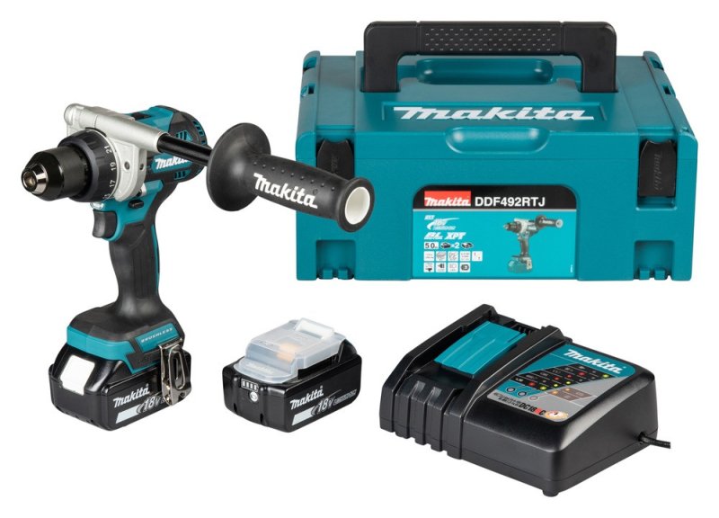 Levně MAKITA DDF492RTJ aku bezuhlíkový šroubovák Li-ion LXT 18V 5,0 Ah,Makpac