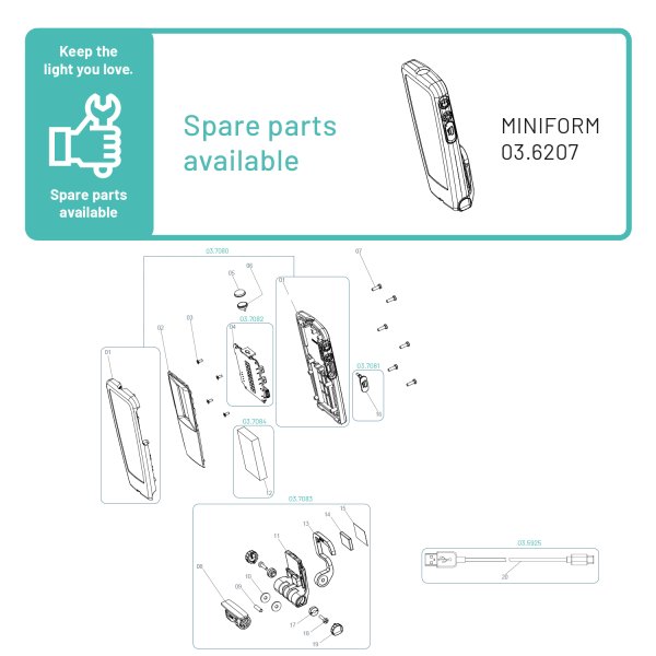 SCANGRIP MINIFORM - FOR LIFE aku LED svítilna USB-C 03.6207 Obrázek