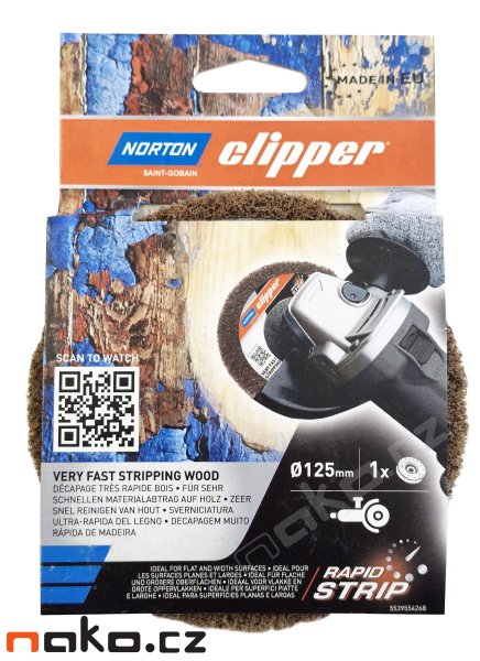 NORTON clipper kotouč Rapid Strip na dřevo 125x22mm F2209 Coarse 05539554268 Obrázek